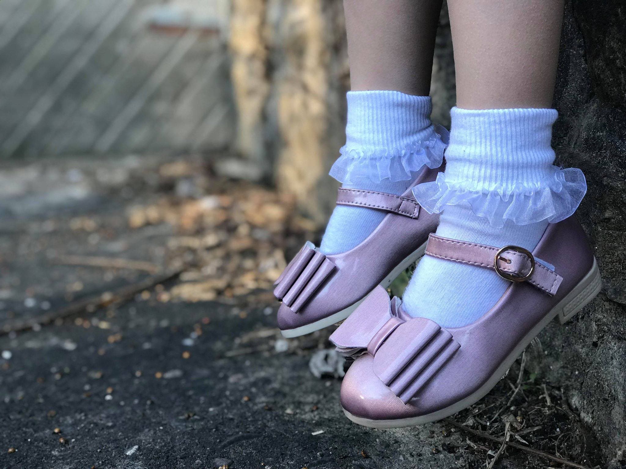 [Orchid Mauve] Bow Shoes
