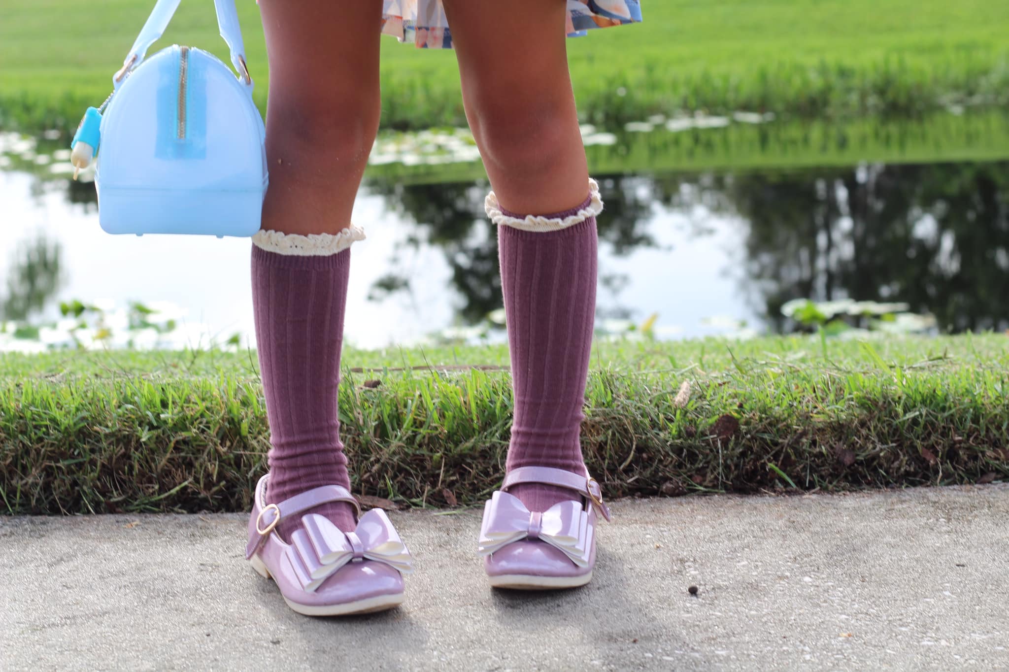 [Orchid Mauve] Bow Shoes