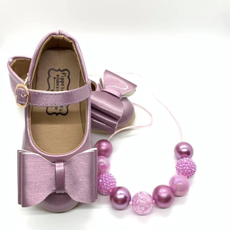 [Orchid Mauve] Bow Shoes