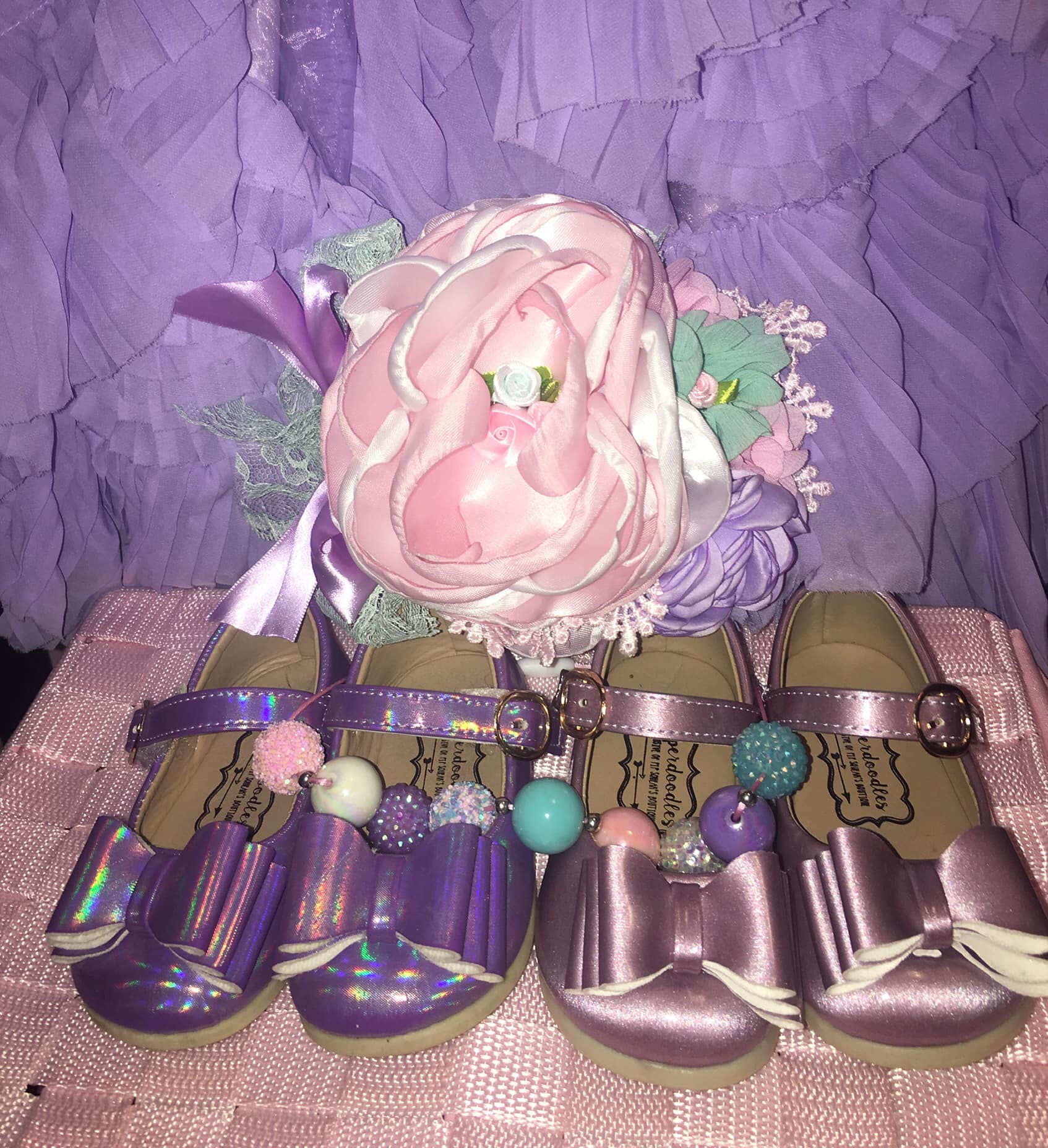 [Orchid Mauve] Bow Shoes