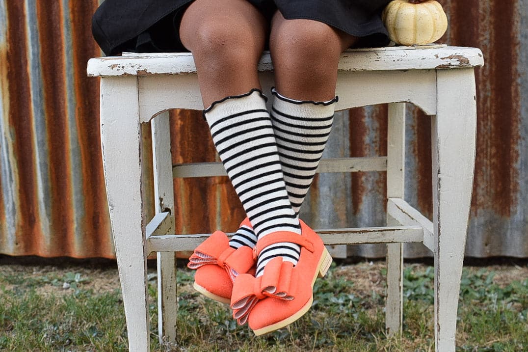 [Orange Suede] Bow Shoes