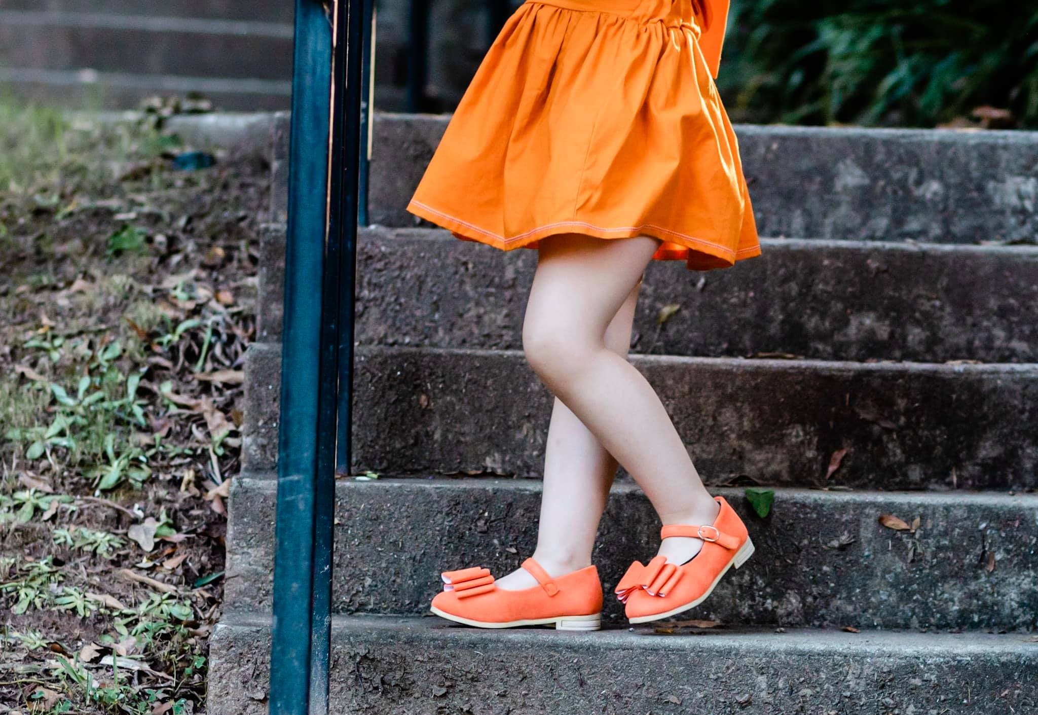 [Orange Suede] Bow Shoes