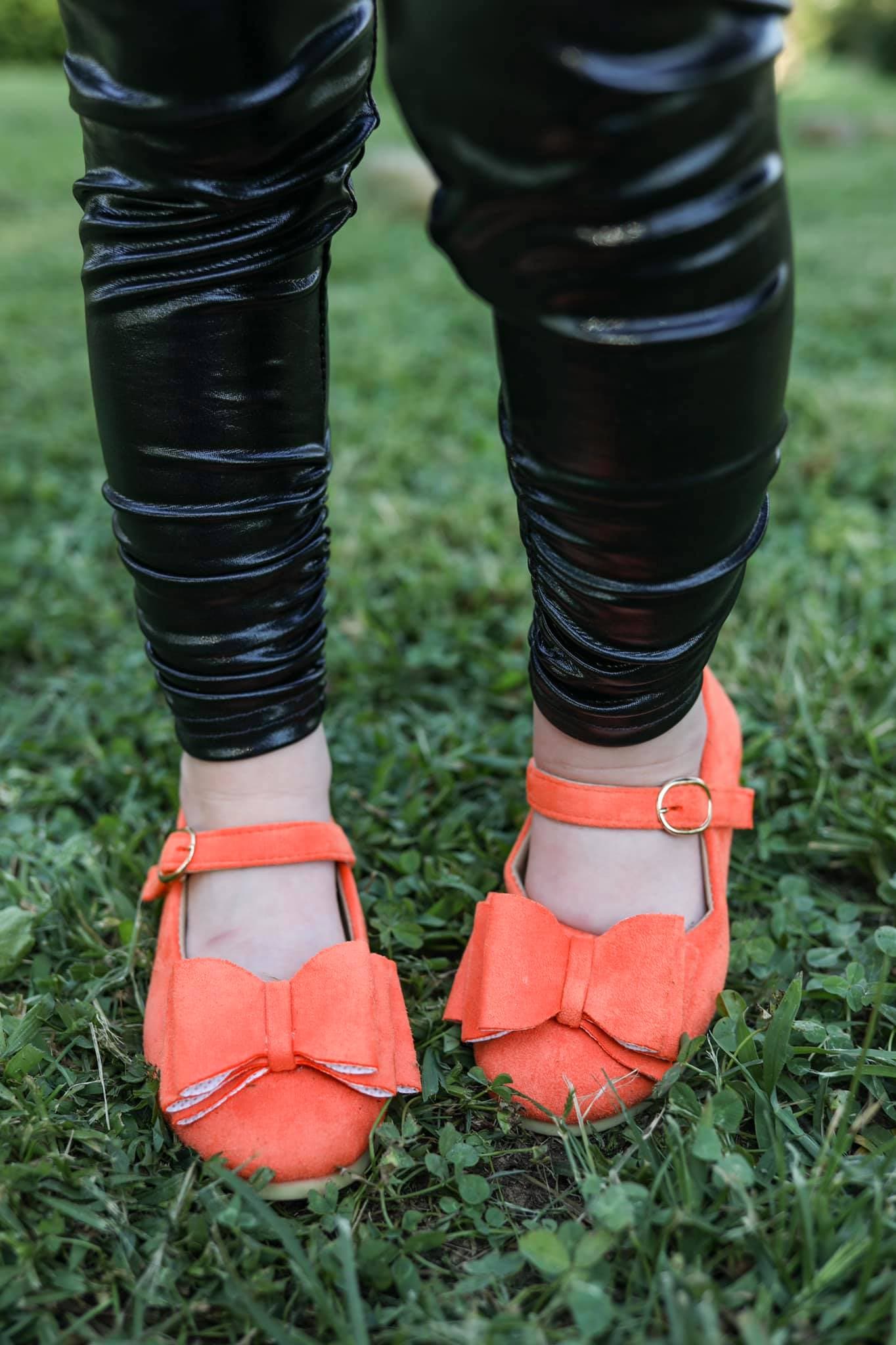 [Orange Suede] Bow Shoes