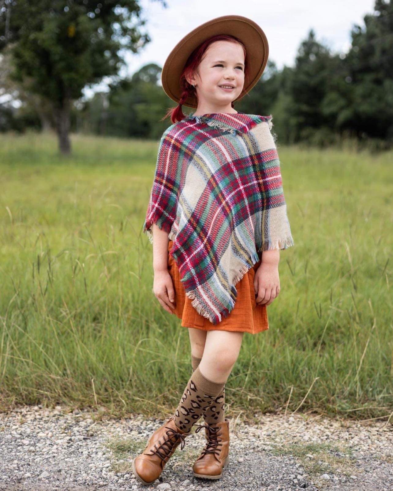 [Traditional Plaid] Blanket Scarf Cape