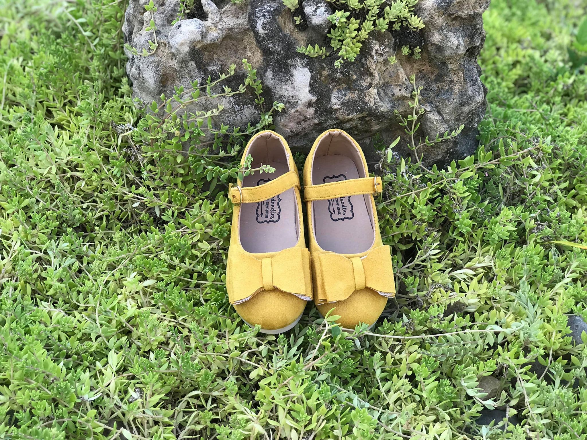 [Mustard Suede] Bow Shoes