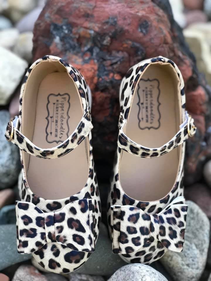 [Light Leopard] Bow Shoes