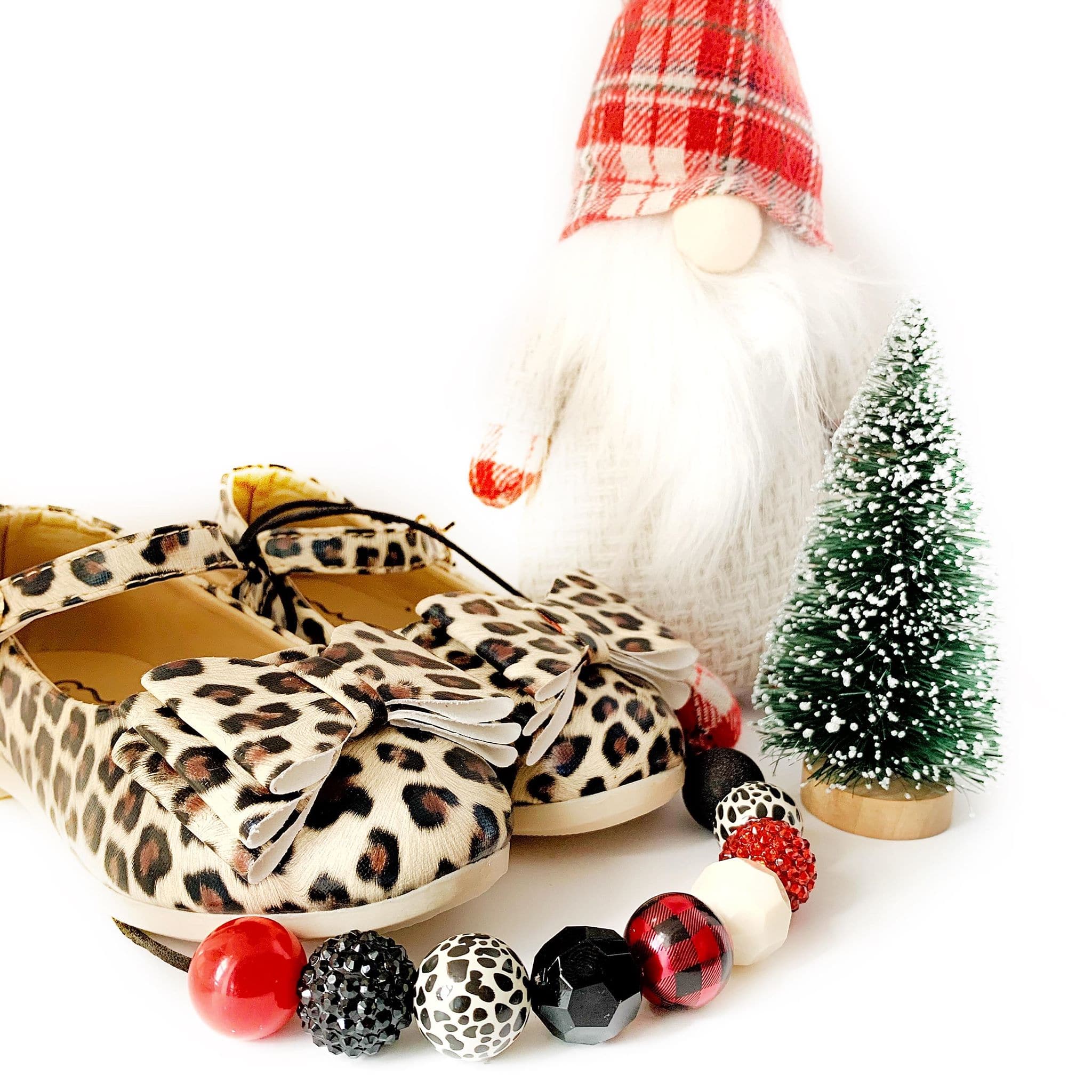 [Light Leopard] Bow Shoes