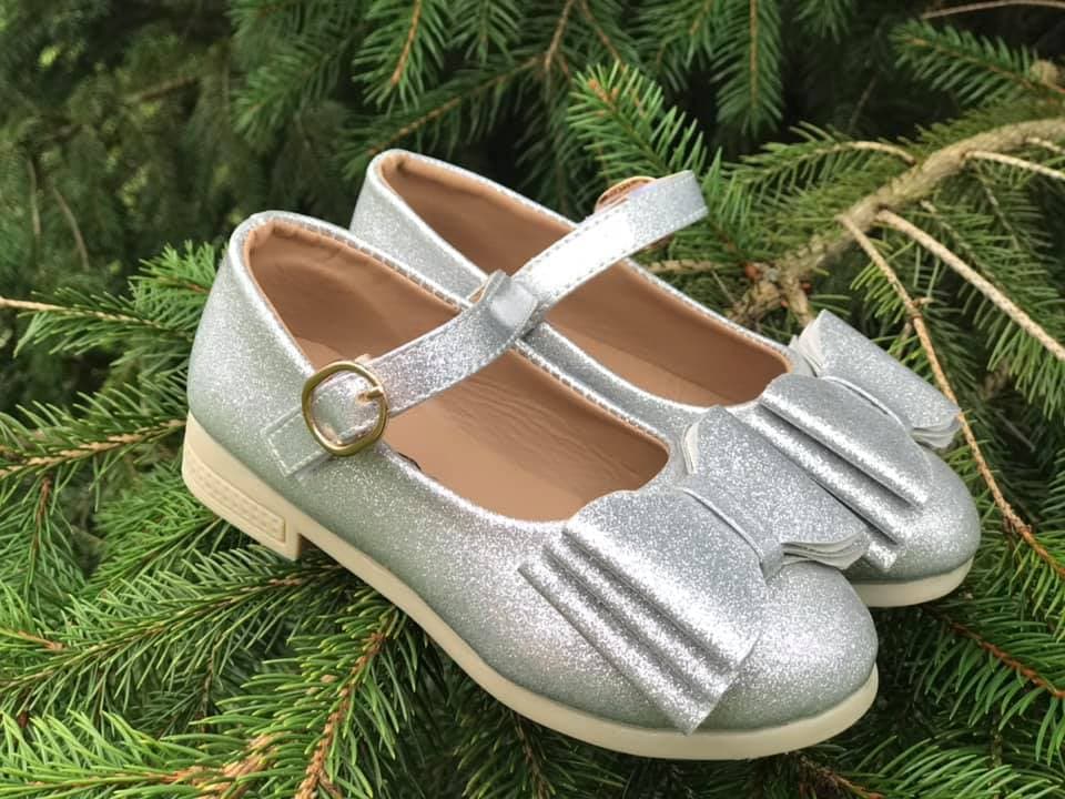 [Glitter Silver] Bow Shoes