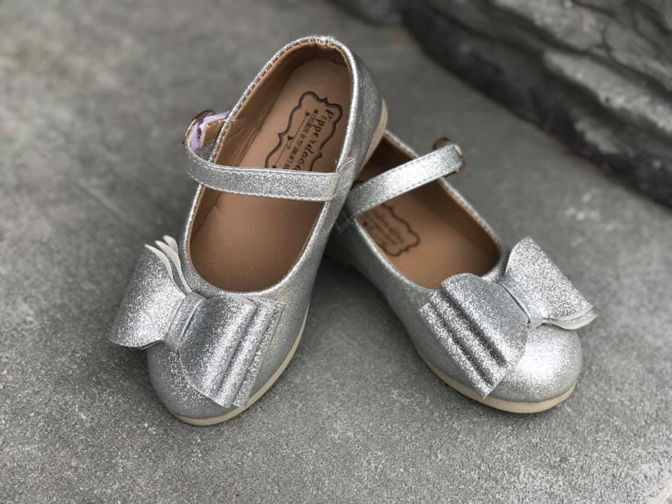 [Glitter Silver] Bow Shoes