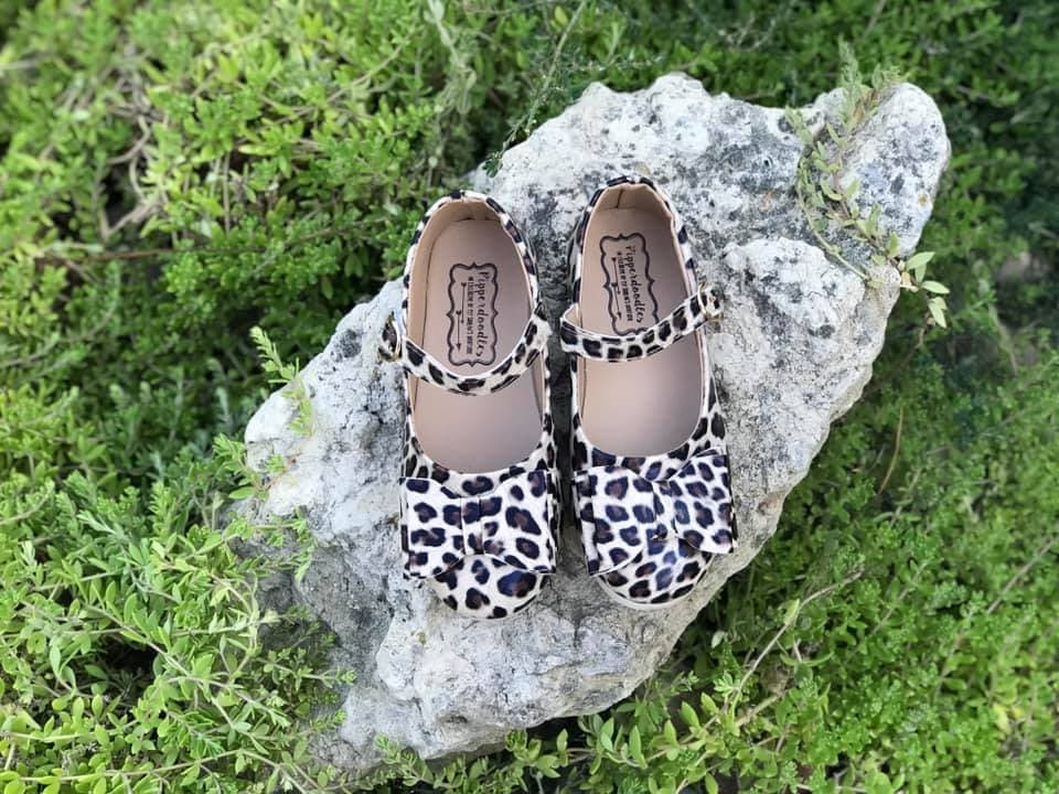 [Light Leopard] Bow Shoes