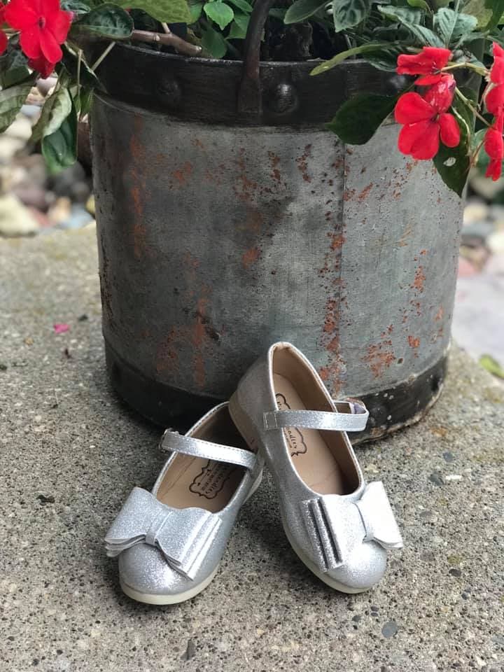 [Glitter Silver] Bow Shoes