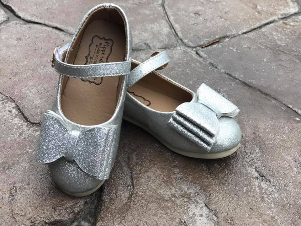 [Glitter Silver] Bow Shoes