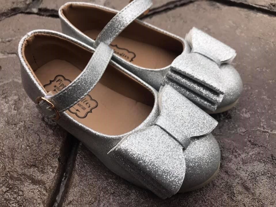 [Glitter Silver] Bow Shoes