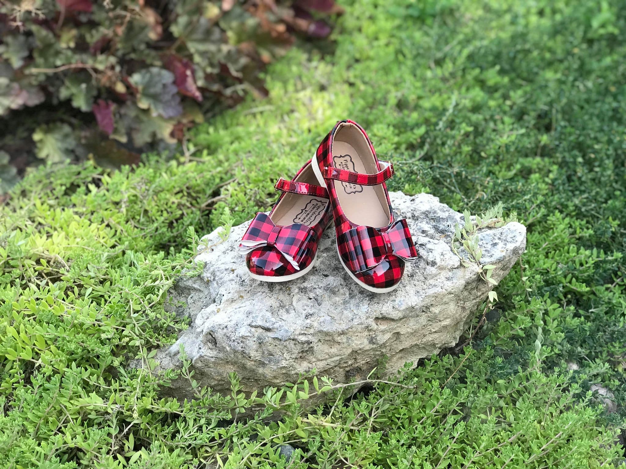 Red Buffalo Plaid Bow Shoes The Spotted Phoenix LLC
