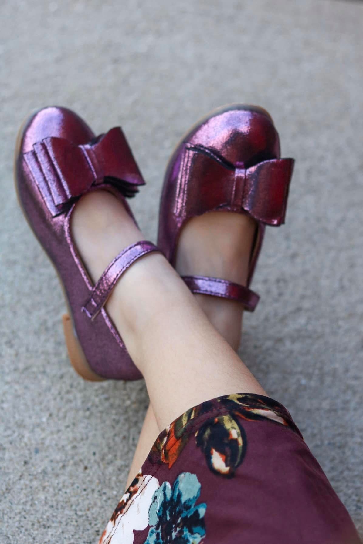 [Eggplant Shimmer] Bow Shoes