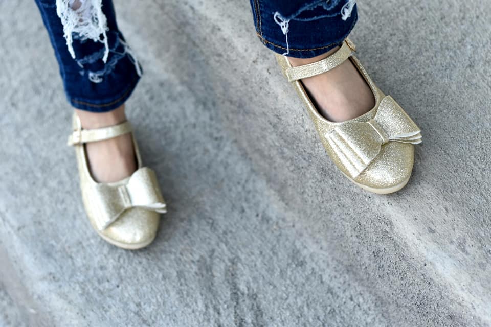 [Glitter Gold] Bow Shoes