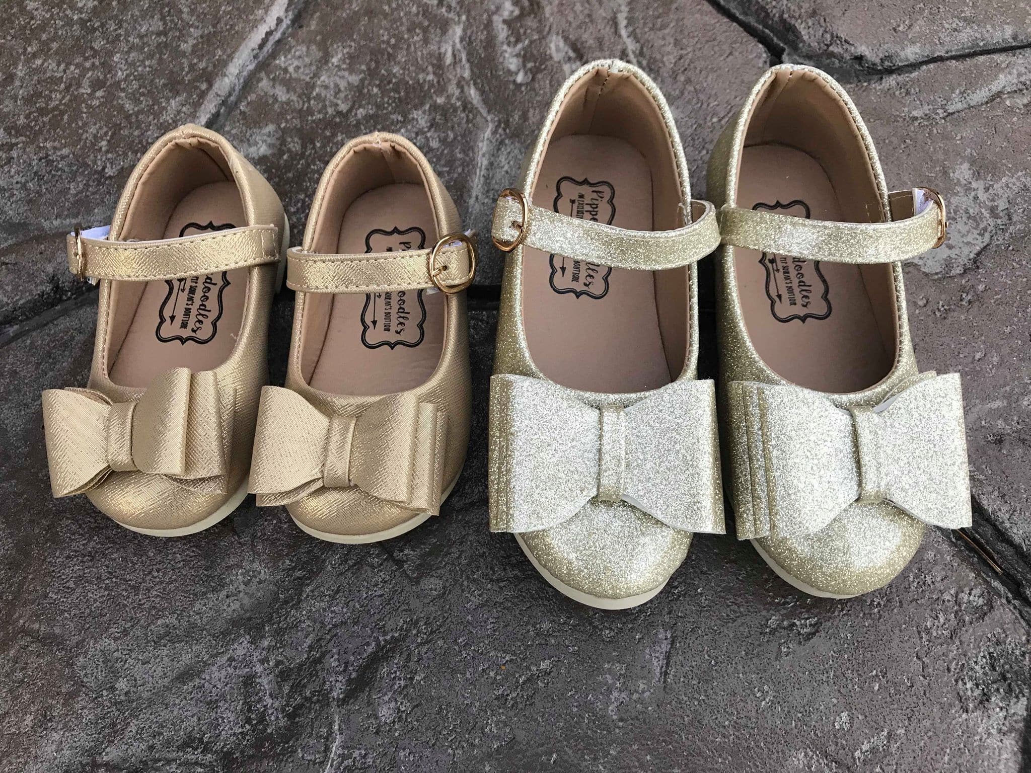 [Glitter Gold] Bow Shoes