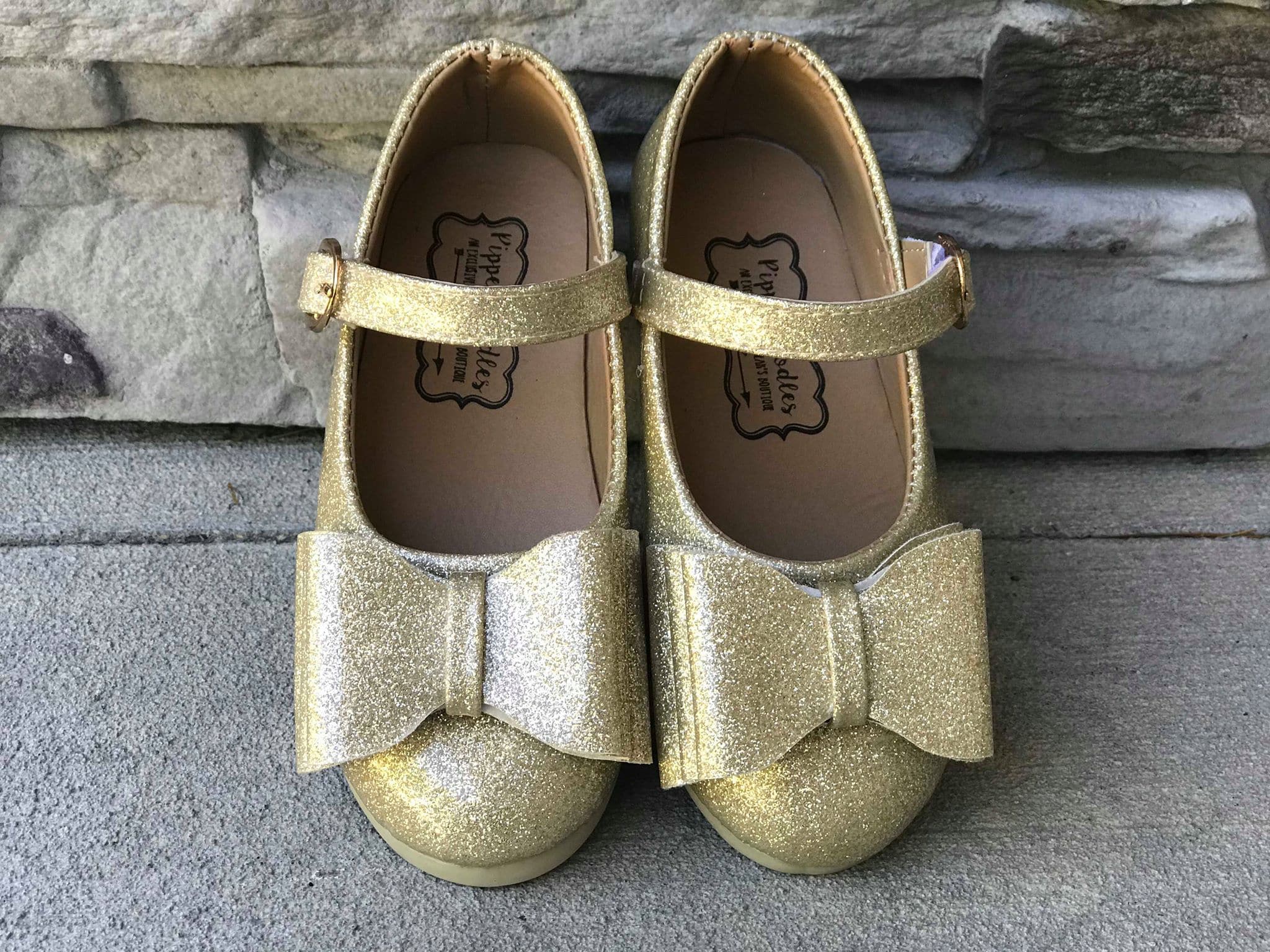 [Glitter Gold] Bow Shoes