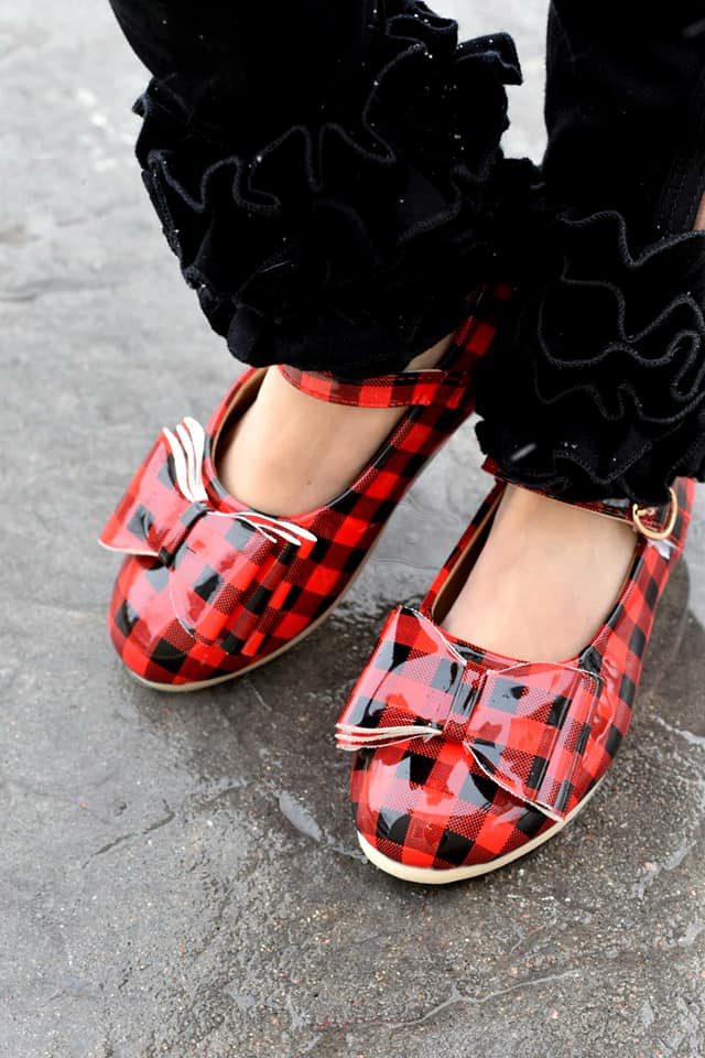 Baby [Red Buffalo Plaid] FLAWED Bow Shoes – The Spotted Phoenix, LLC