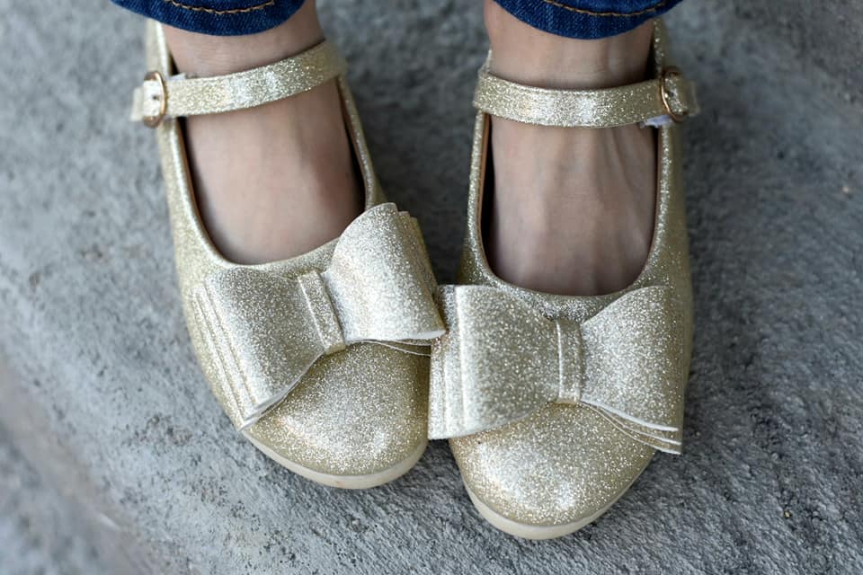 [Glitter Gold] Bow Shoes
