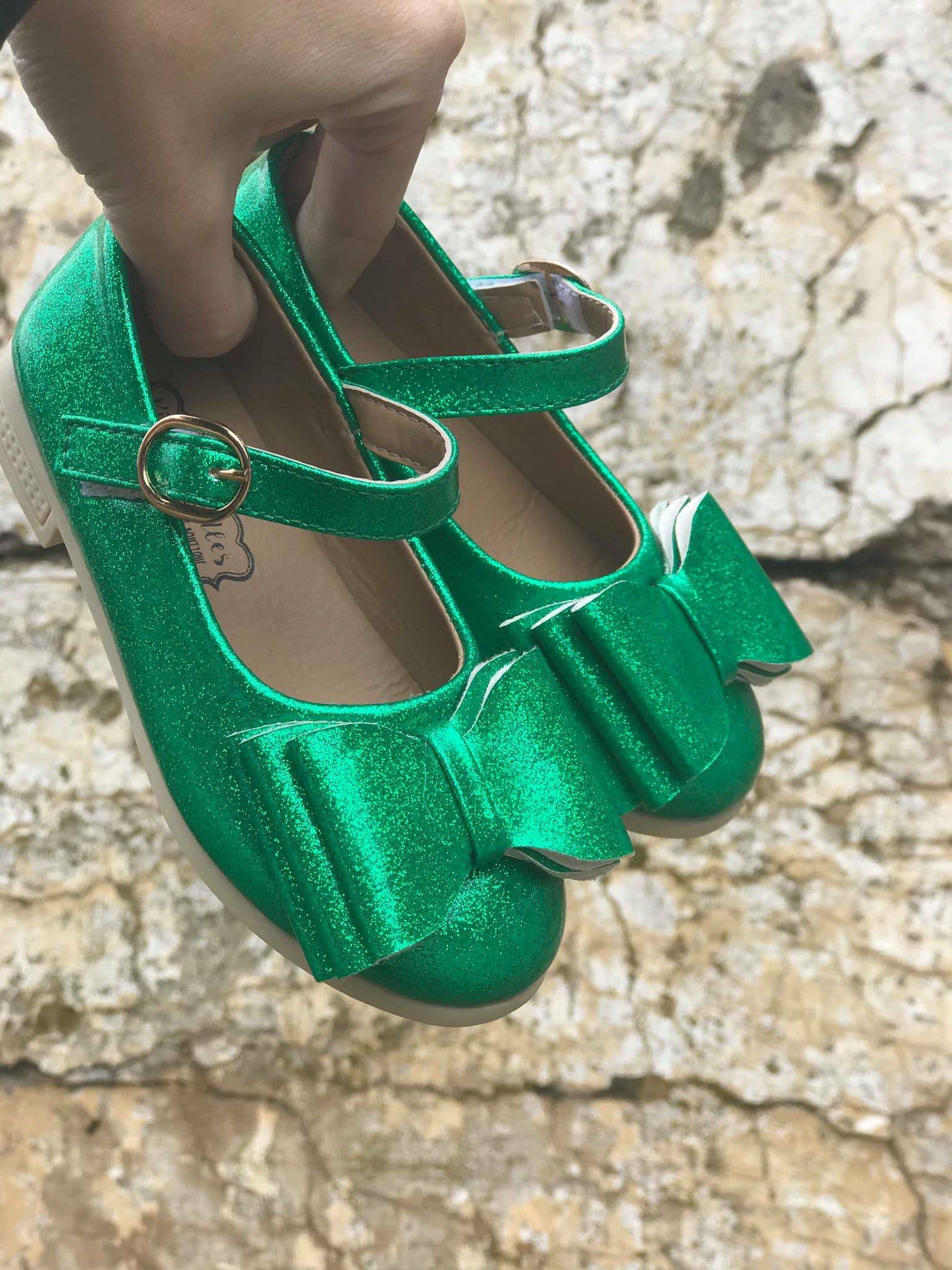 [Glitter Green] Bow Shoes