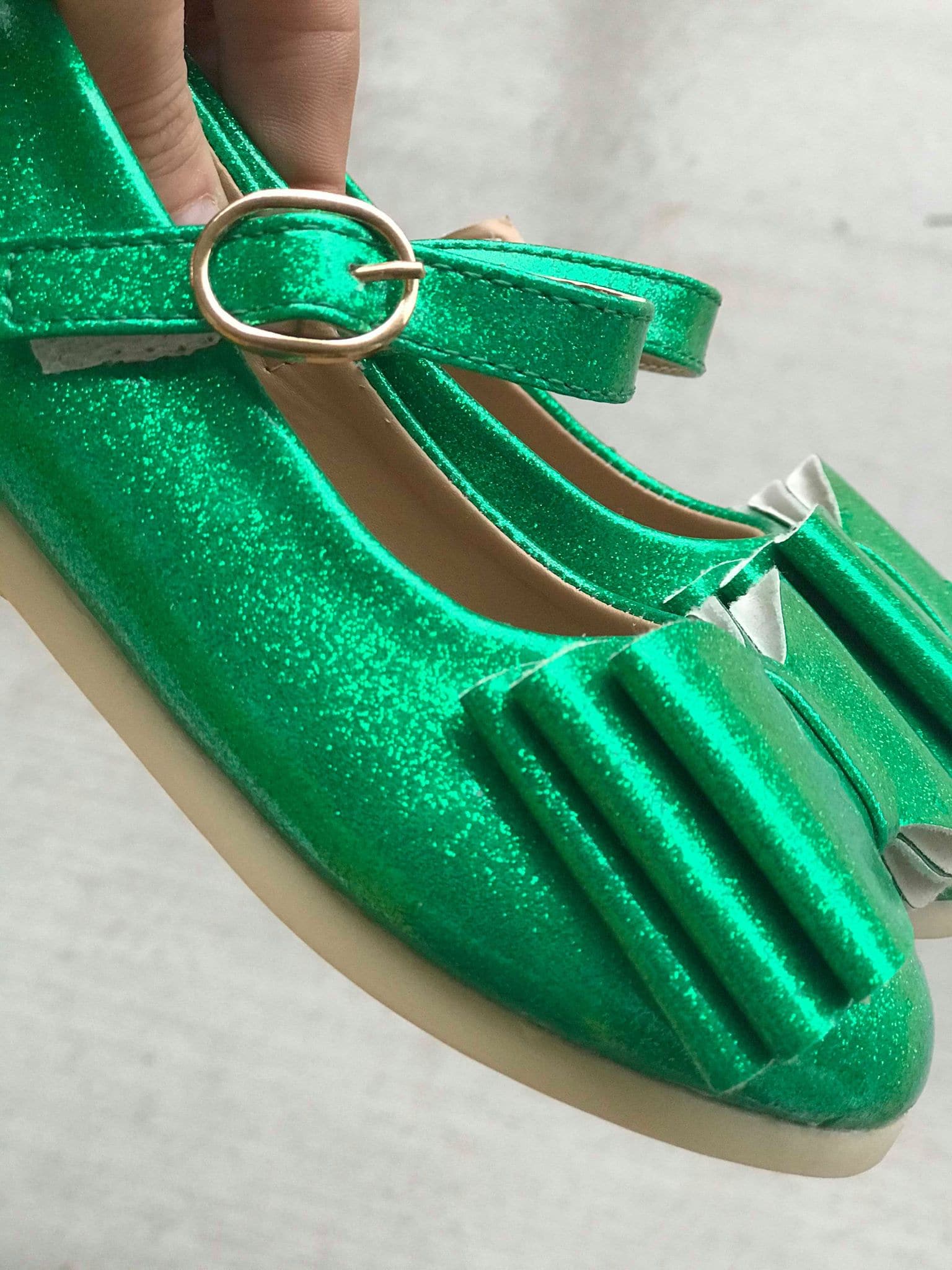 [Glitter Green] Bow Shoes