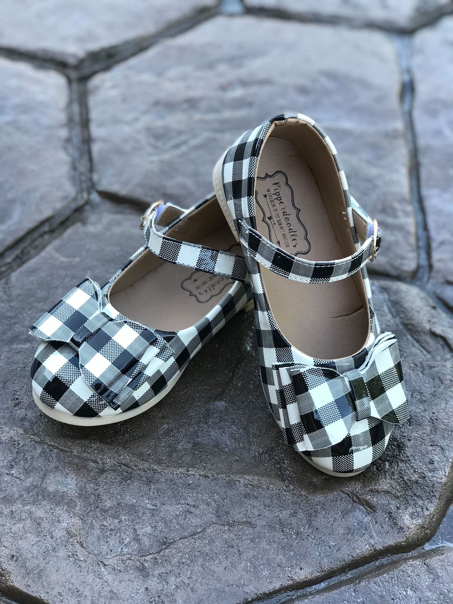 [White Buffalo Plaid] Bow Shoes