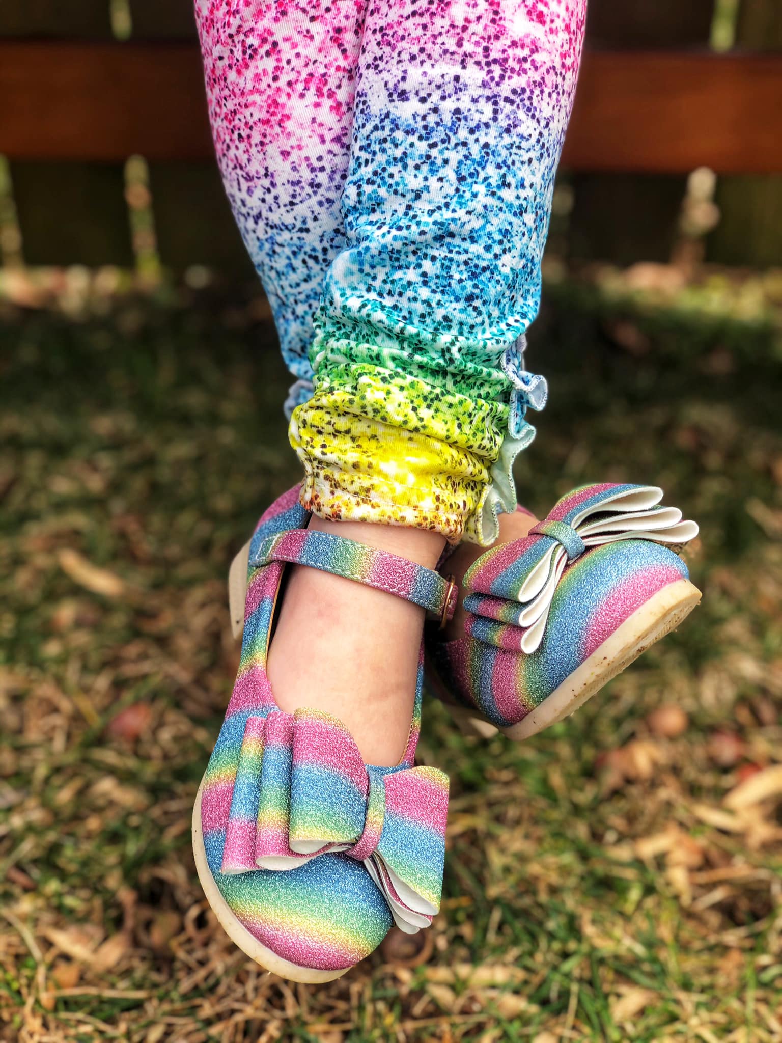 [Glitter Rainbow] Bow Shoes