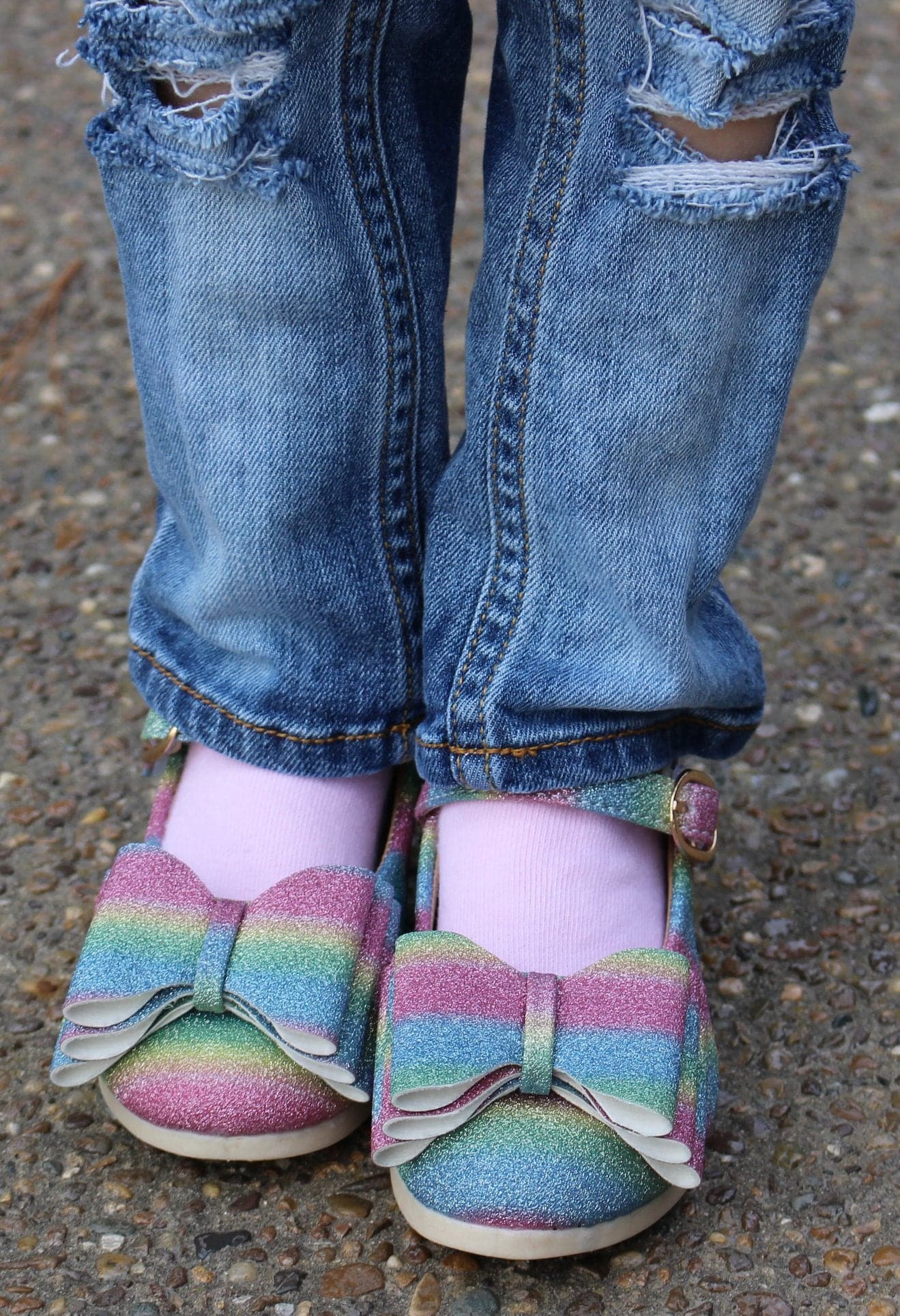 [Glitter Rainbow] Bow Shoes