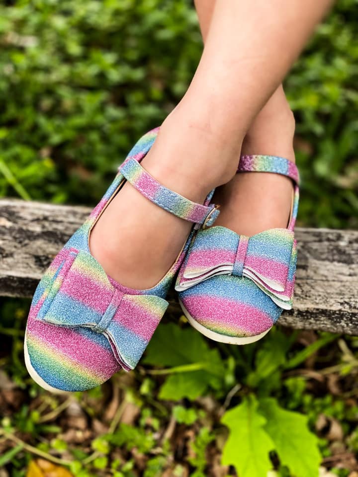 [Glitter Rainbow] Bow Shoes