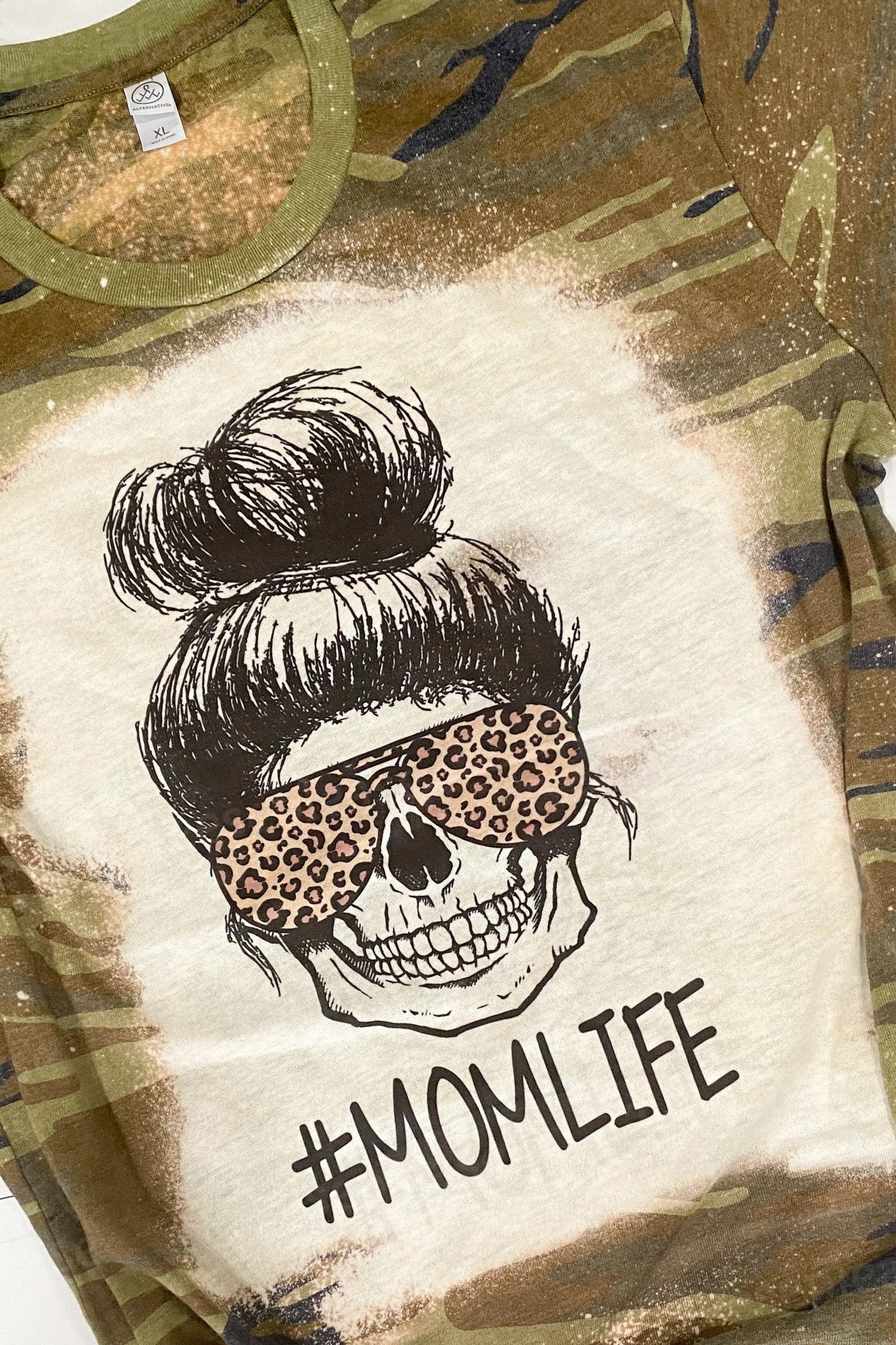 [Camo #MOMLIFE] Hand Bleached Tee Shirt