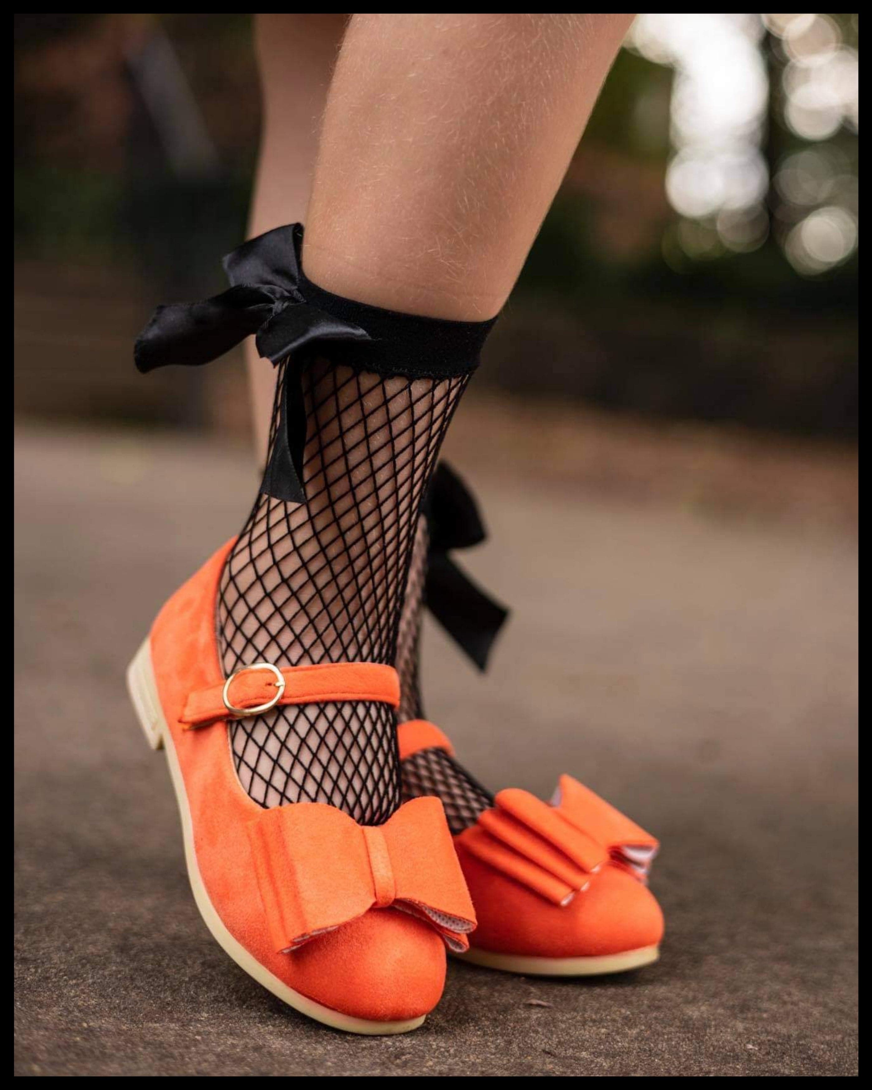 [Orange Suede] Bow Shoes