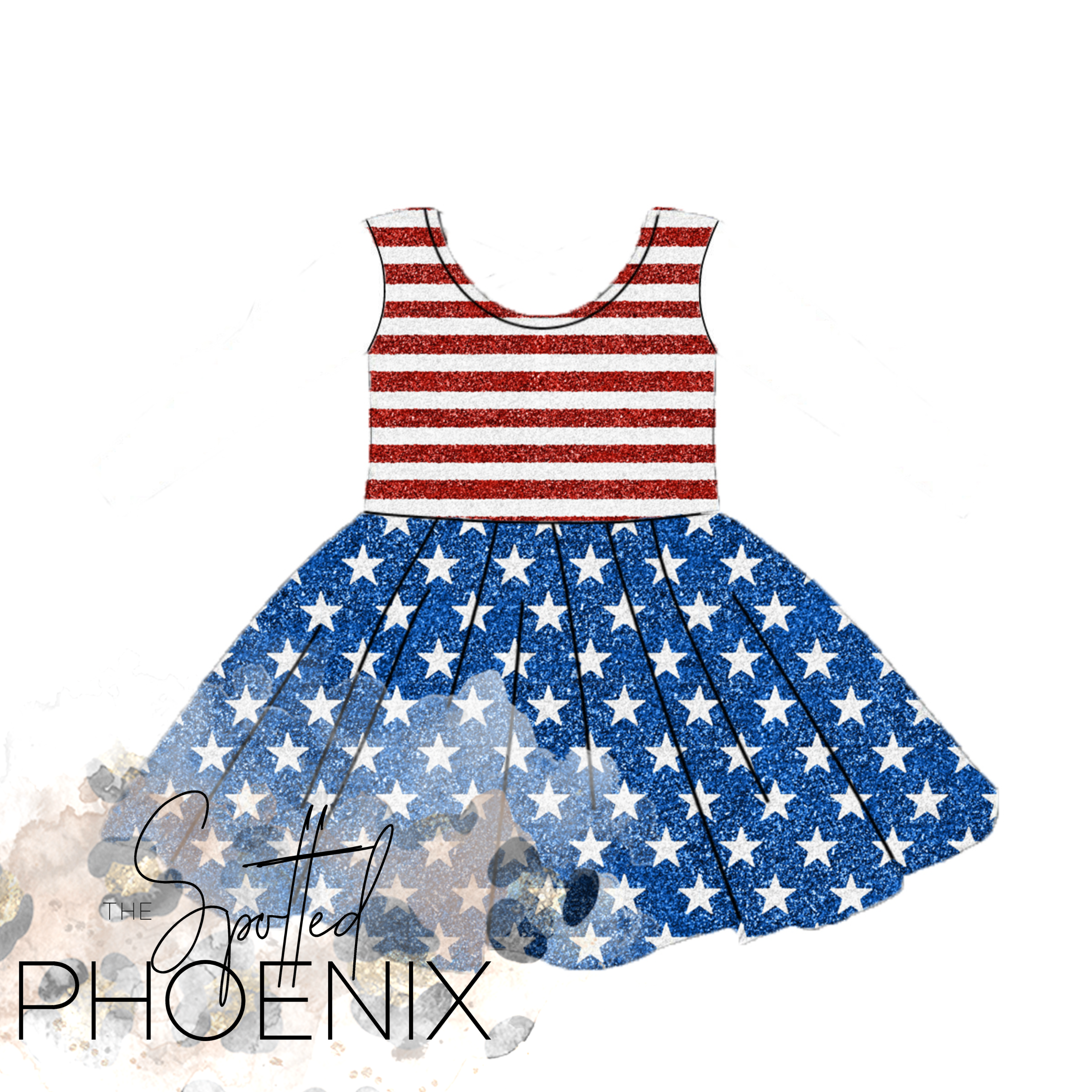 [Grand O' Flag] Twirl Dress w/ Faux Glitter