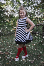 Load image into Gallery viewer, [Black + White Stripe] LOVED Twirl Dress Toddler
