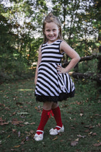Load image into Gallery viewer, [Black + White Stripe] LOVED Twirl Dress Toddler
