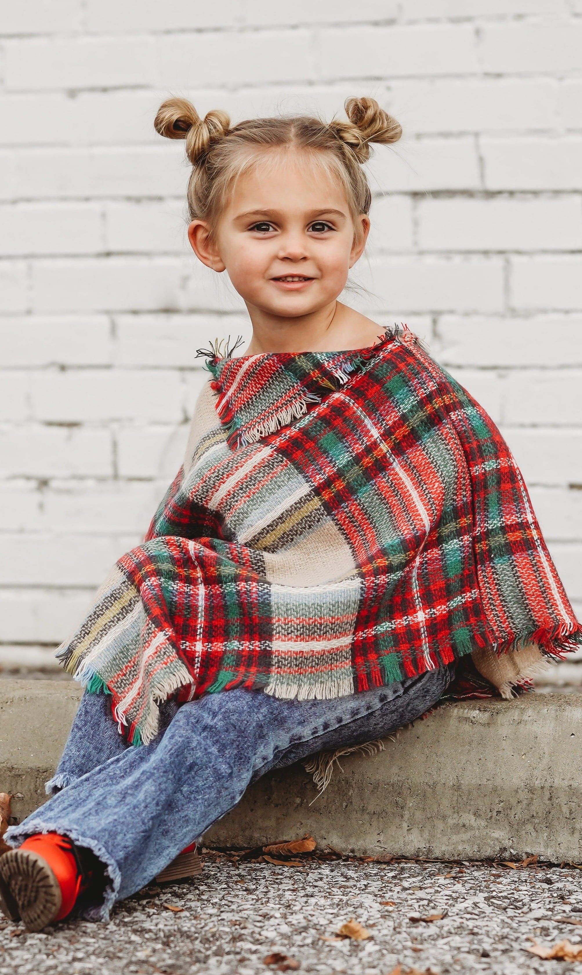 [Traditional Plaid] Blanket Scarf Cape