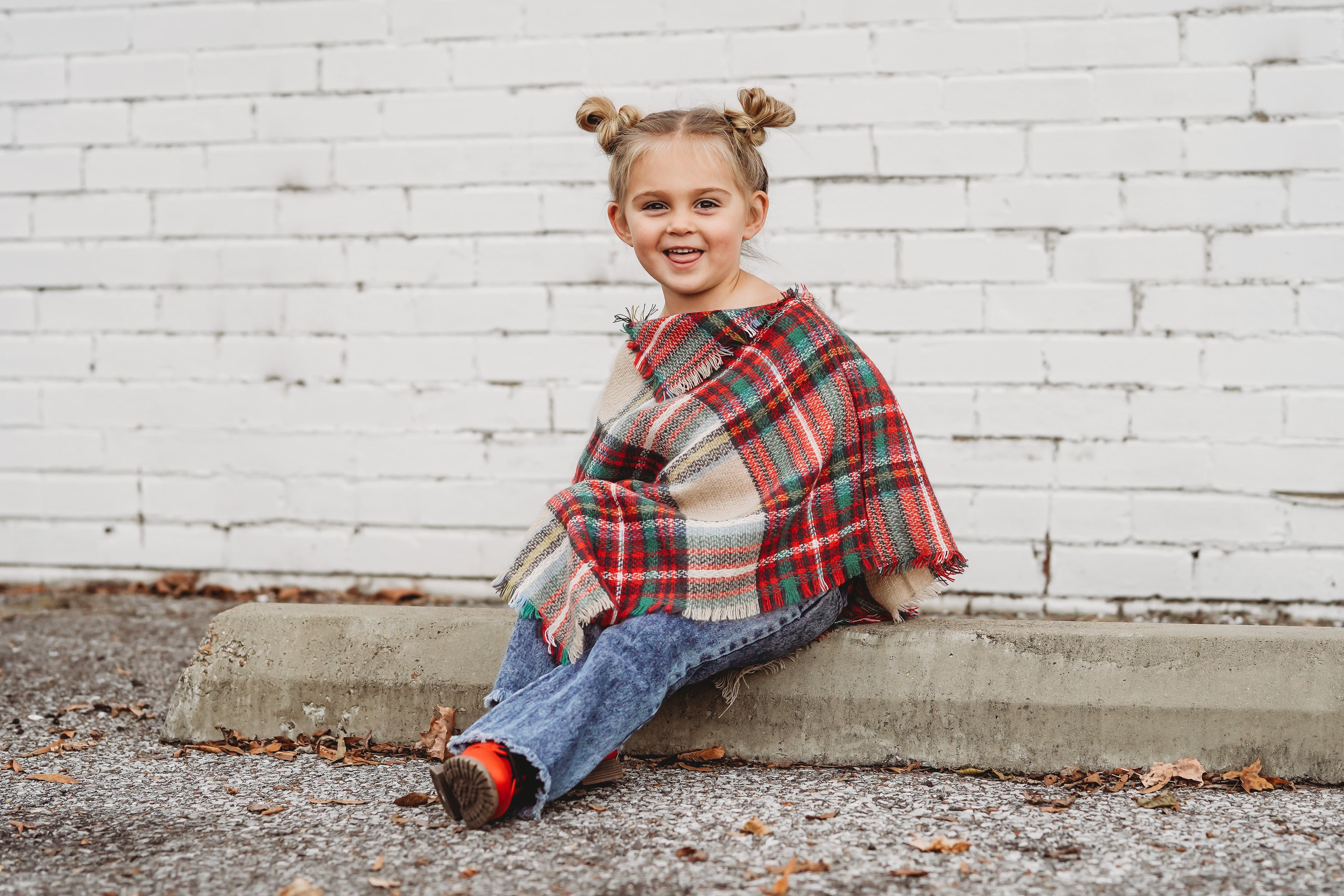 [Traditional Plaid] Blanket Scarf Cape