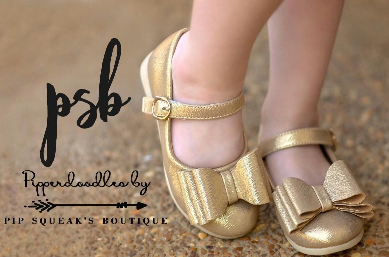 [Gold Shimmer] Bow Shoes