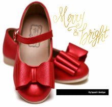 Load image into Gallery viewer, [Red Shimmer w/ Brown Sole] Bow Shoes

