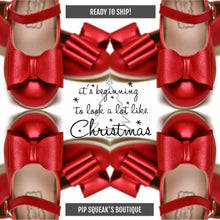 Load image into Gallery viewer, [Red Shimmer w/ Brown Sole] Bow Shoes
