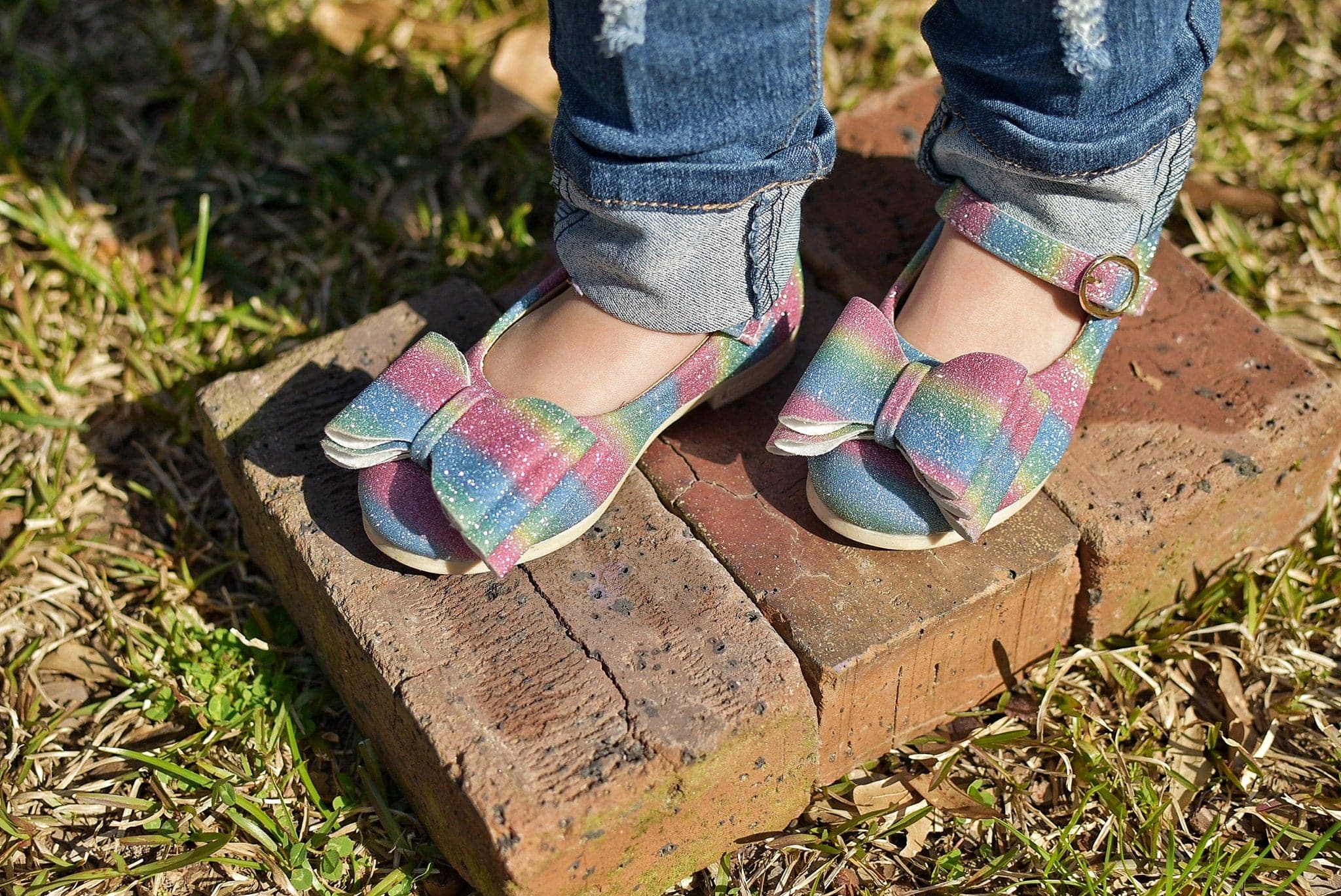 [Glitter Rainbow] Bow Shoes