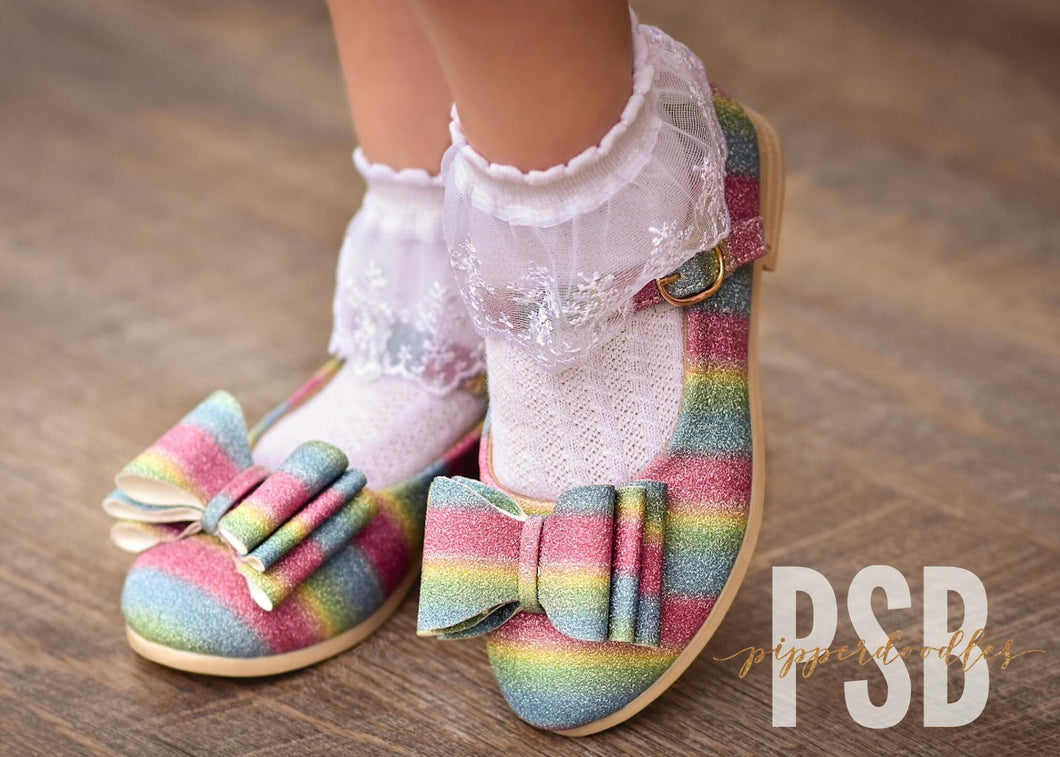 [Glitter Rainbow] Bow Shoes