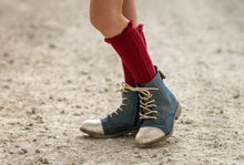 Load image into Gallery viewer, [Rainbow Denim + Gold Glitter Toe] Boots
