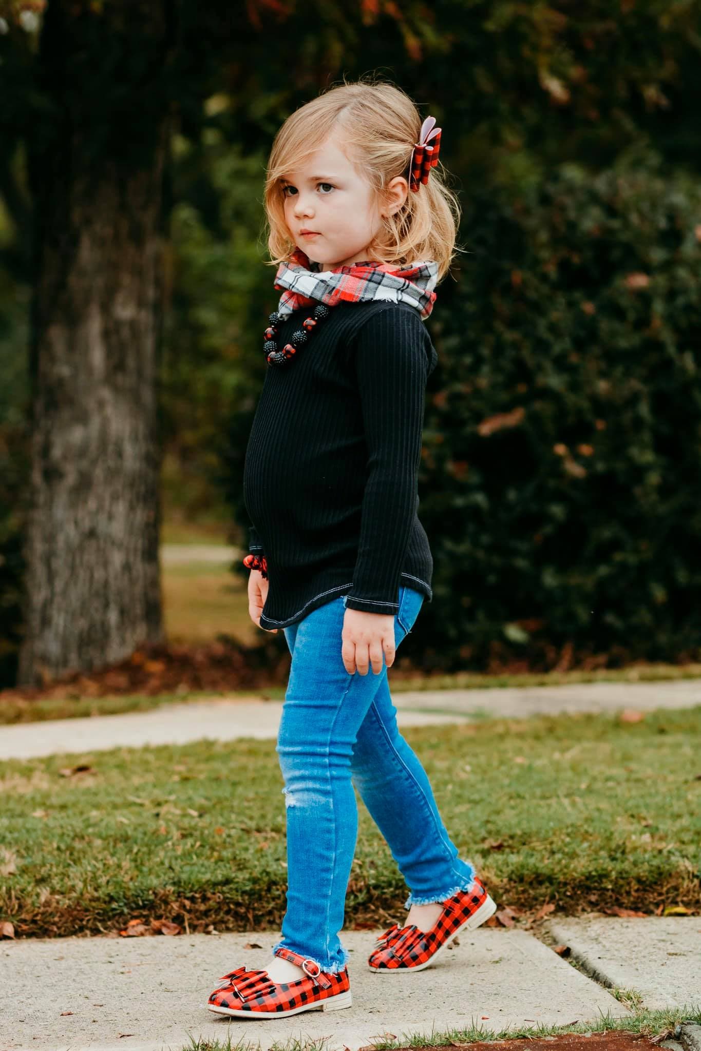 Omkreds Ripples Udseende Baby [Red Buffalo Plaid] FLAWED Bow Shoes – The Spotted Phoenix, LLC