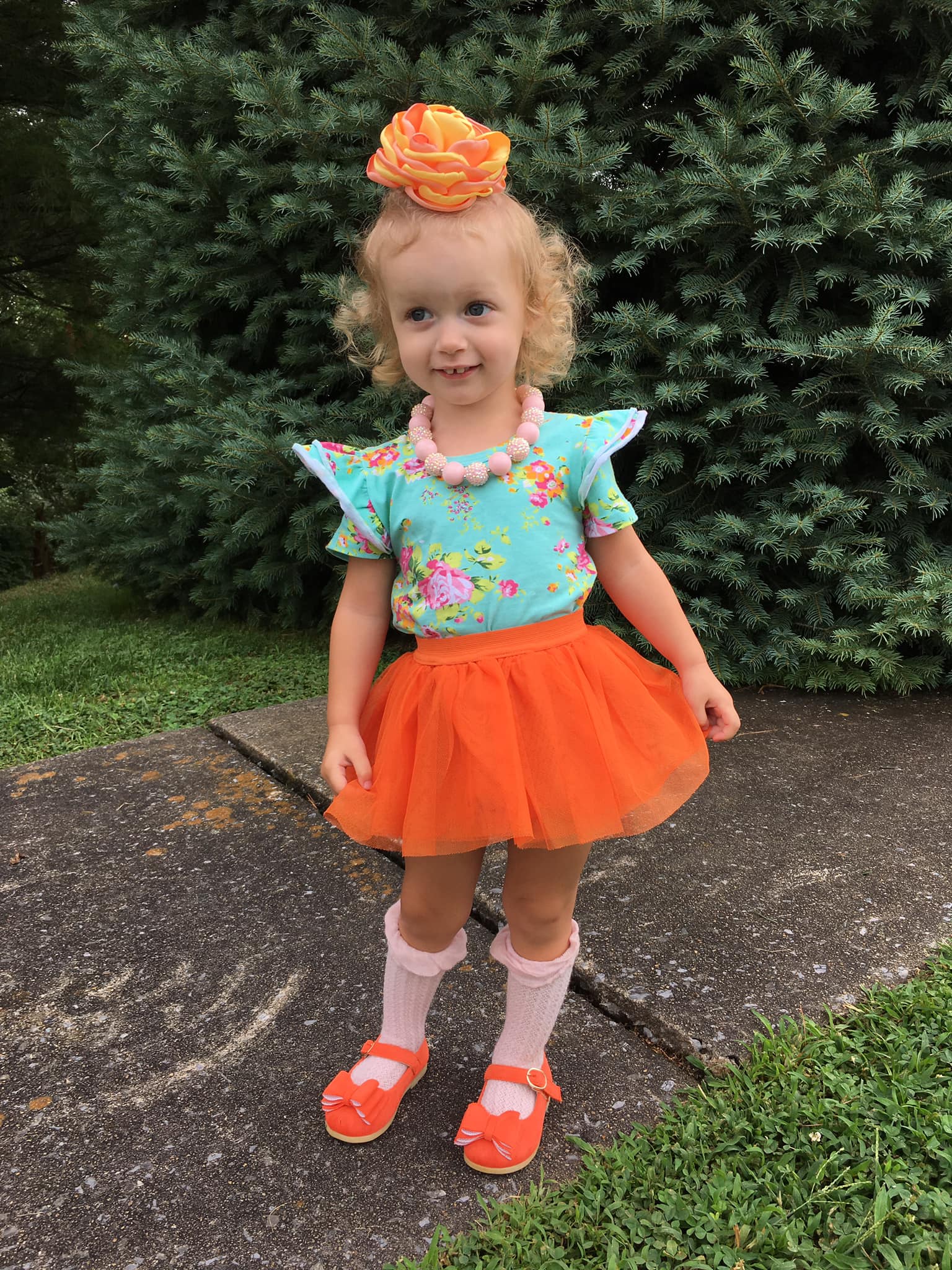 [Orange Suede] Bow Shoes