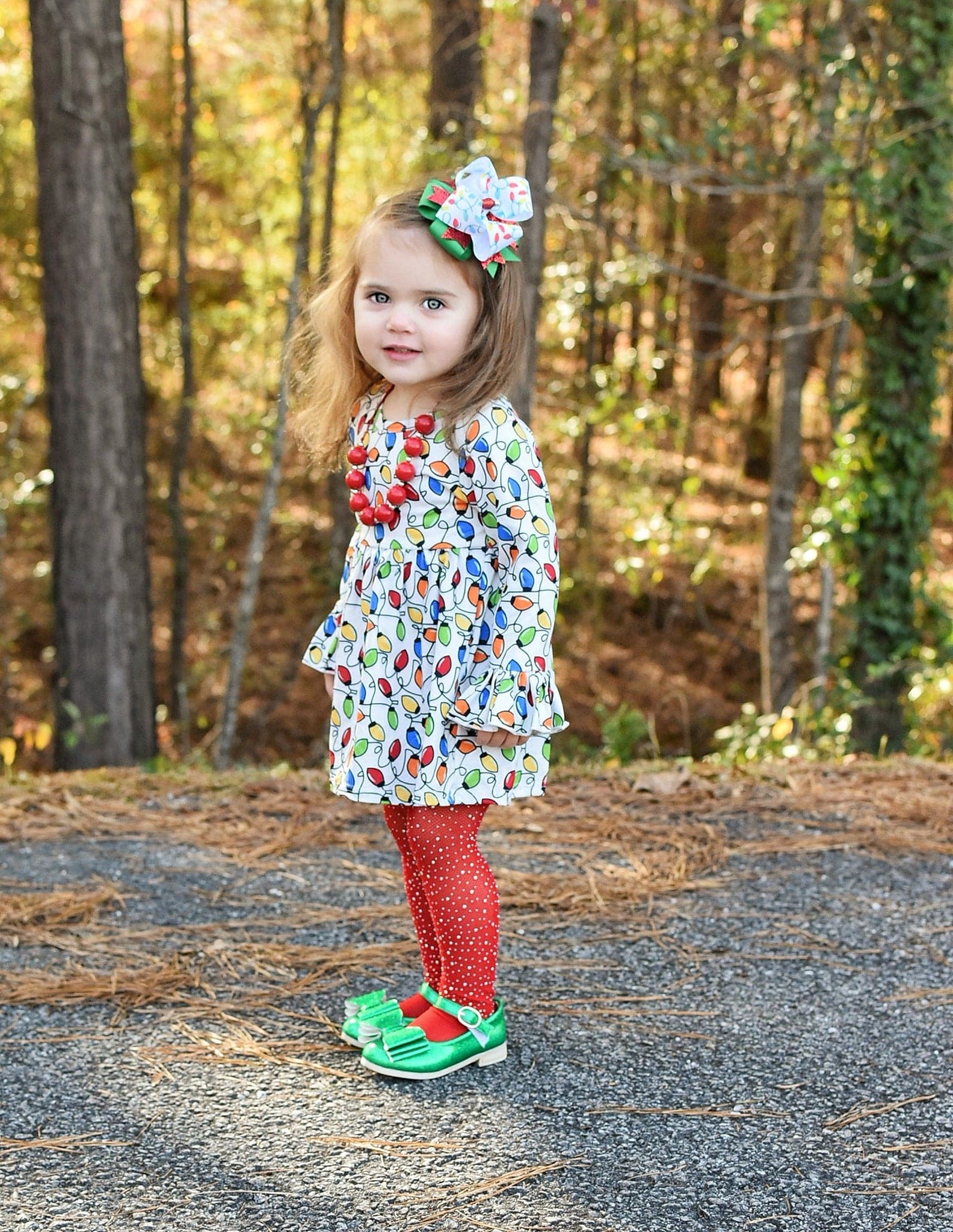 [Glitter Green] Bow Shoes
