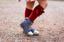 Load image into Gallery viewer, [Rainbow Denim + Gold Glitter Toe] Boots
