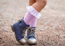 Load image into Gallery viewer, [Rainbow Denim + Gold Glitter Toe] Boots
