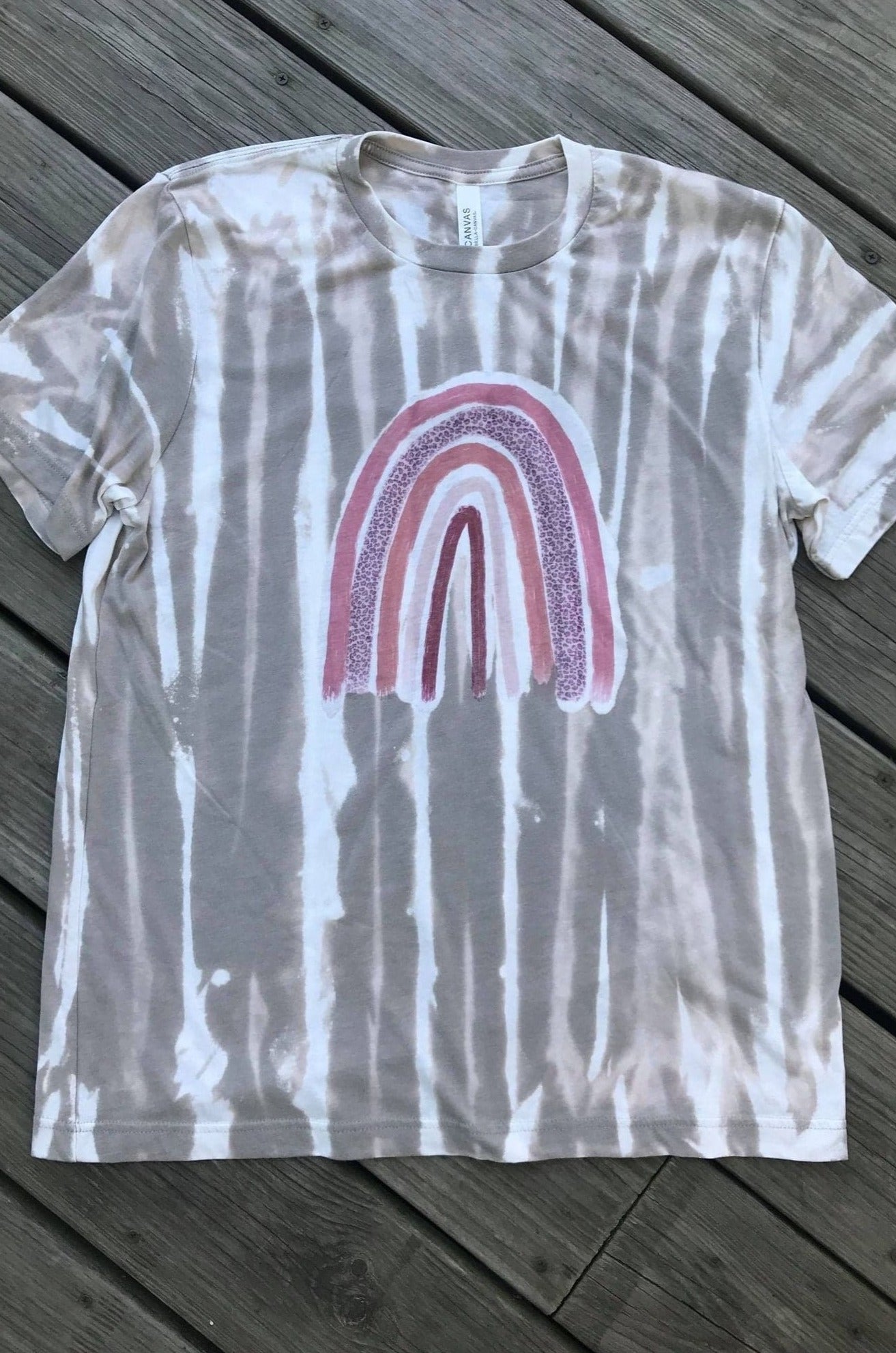 [Rainbow Tie Dye] Hand Bleach Tee Shirt
