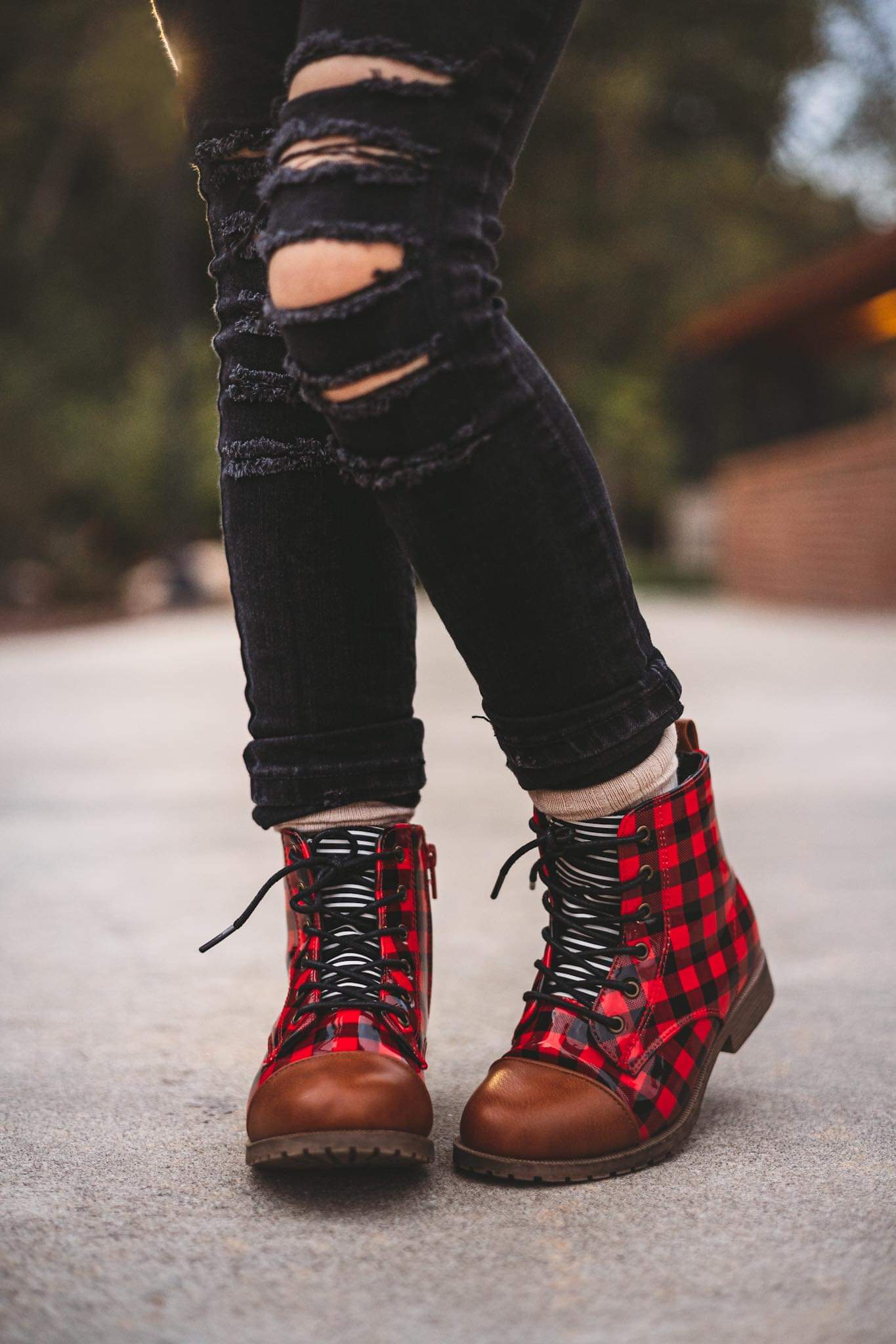 [Buffalo Plaid + Camel] Boots